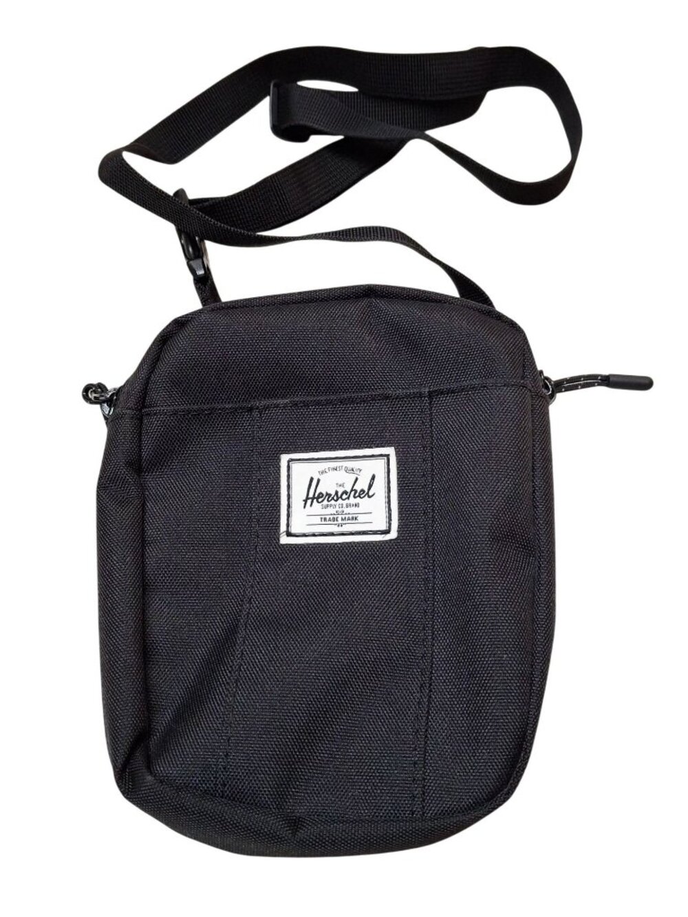 Herschel Supply Co. Black Crossbody Bag With Adjustable Strap And Red Striped In
